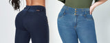 Up close colombian butt lift jeans blue medium wash three button new arrivals ripped