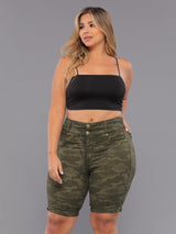 Soldier Girl Butt Lift Jean Bermuda Shorts 14216