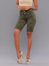 Soldier Girl Butt Lift Jean Bermuda Shorts 14216