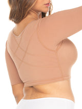Back side view of the high compression long sleeved bra.