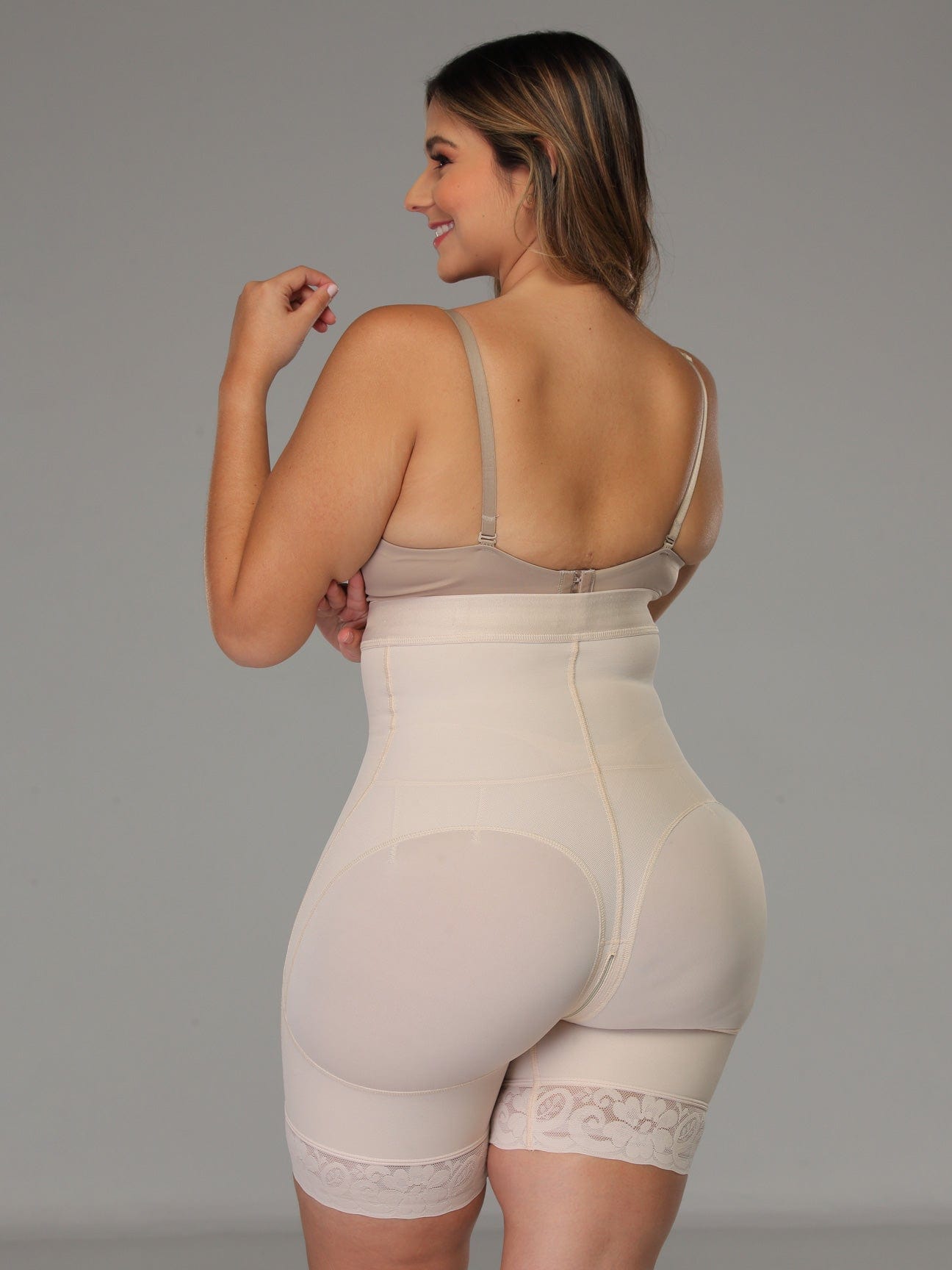 Strapless Powernet Hourglass Body Shaper with Butt Lift NS114